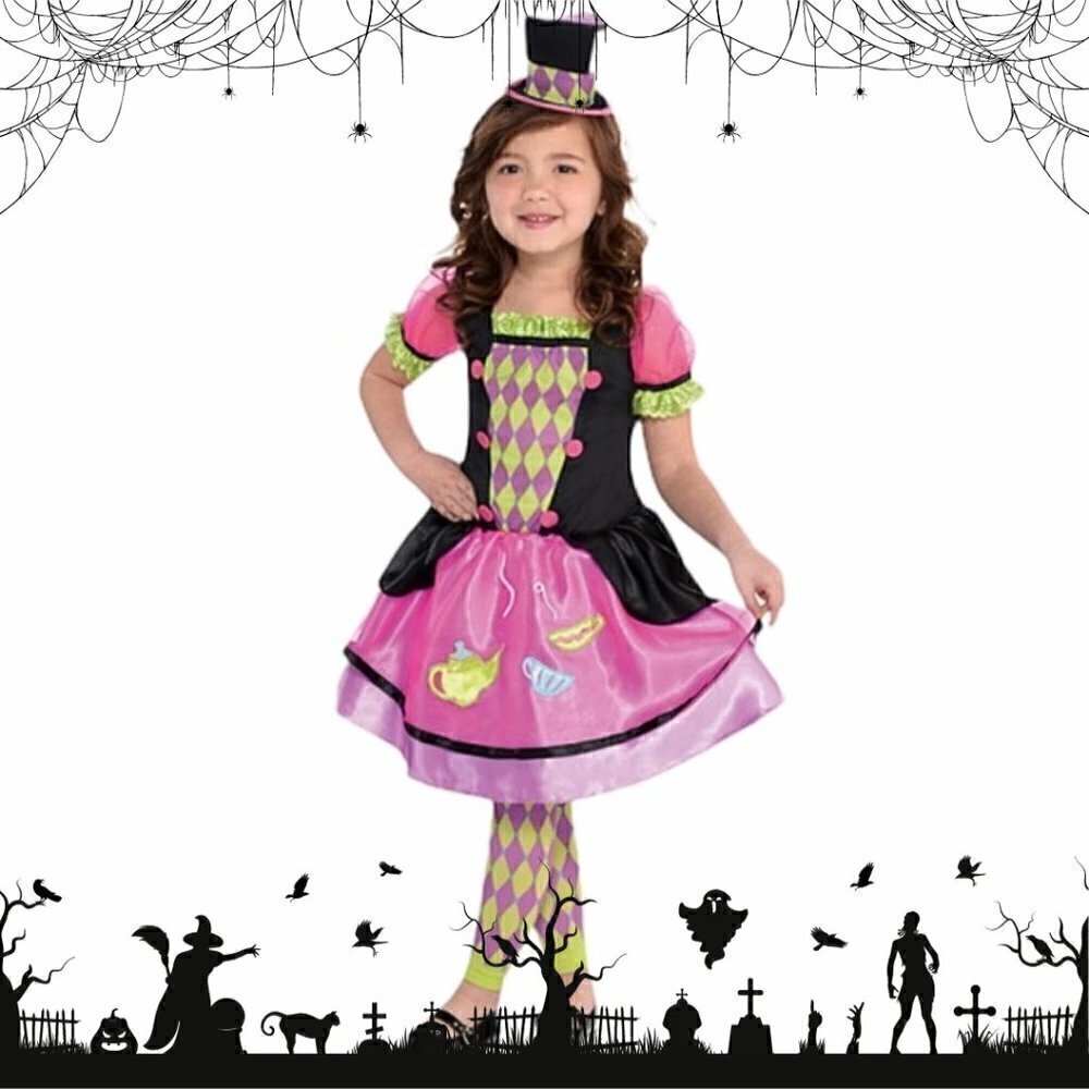 Nwot Girl's 3T-4T Mad Hatter Halloween Costume